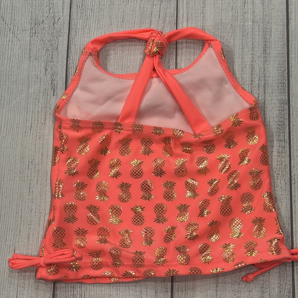 Real Love Baby Girls 2pc Coral and Gold Pineapple Swim Set - Picture 3 of 6